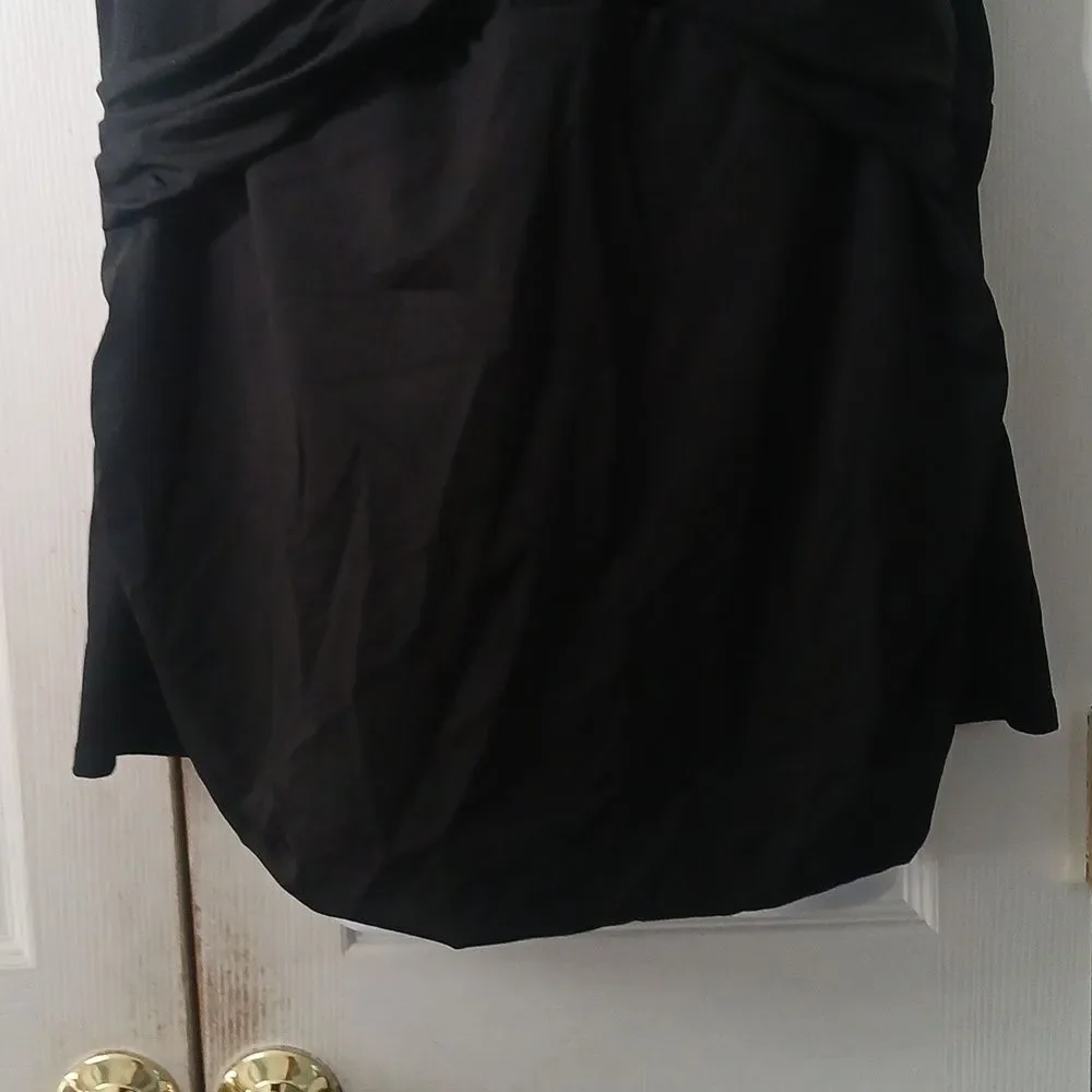 Lands' End black Tankini swimsuit top with underwire Sz 22W NWOT